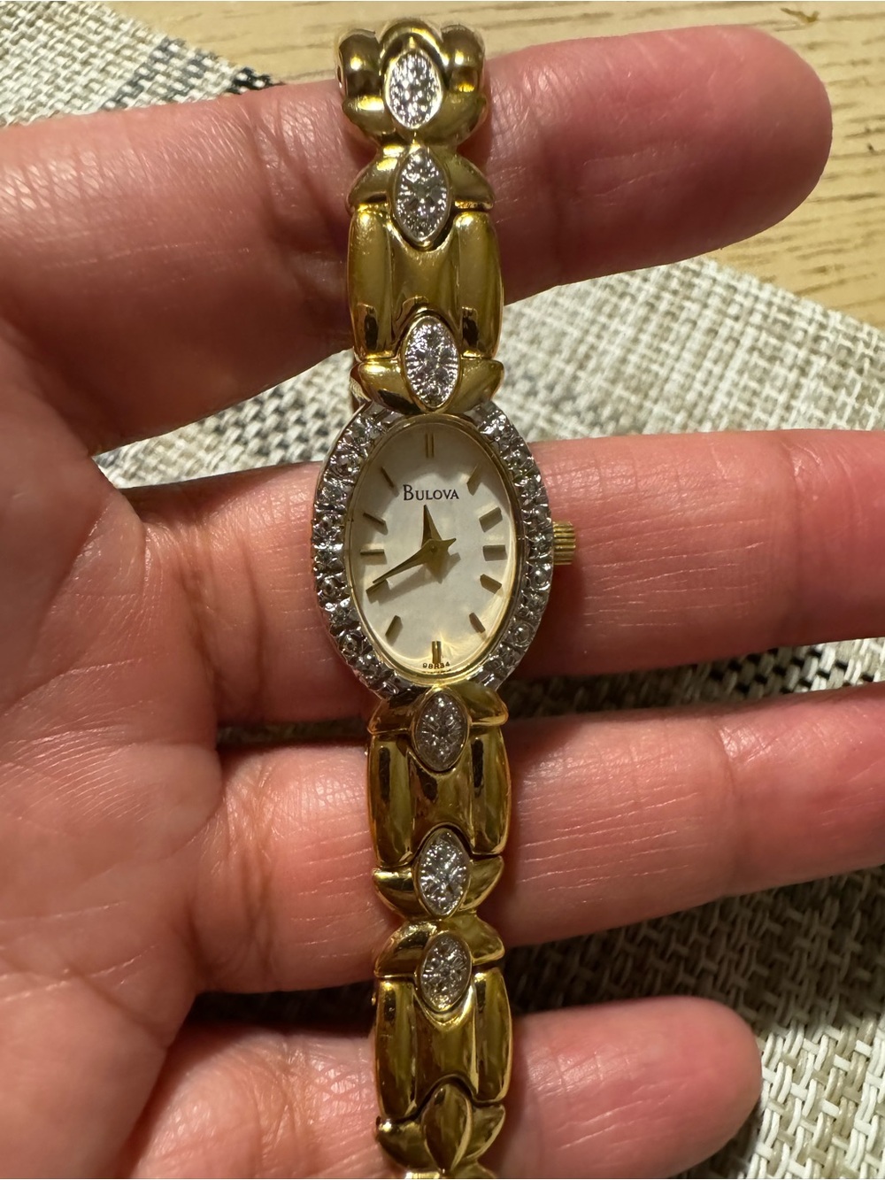 Bulova Women's Gold and White Diamond-Accent Bracelet Watch - Picture 3 of 10